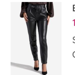 SHOEDAZZLE belted faux leather pants